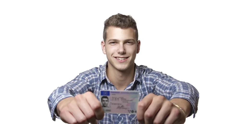 Mann mit Führerschein
